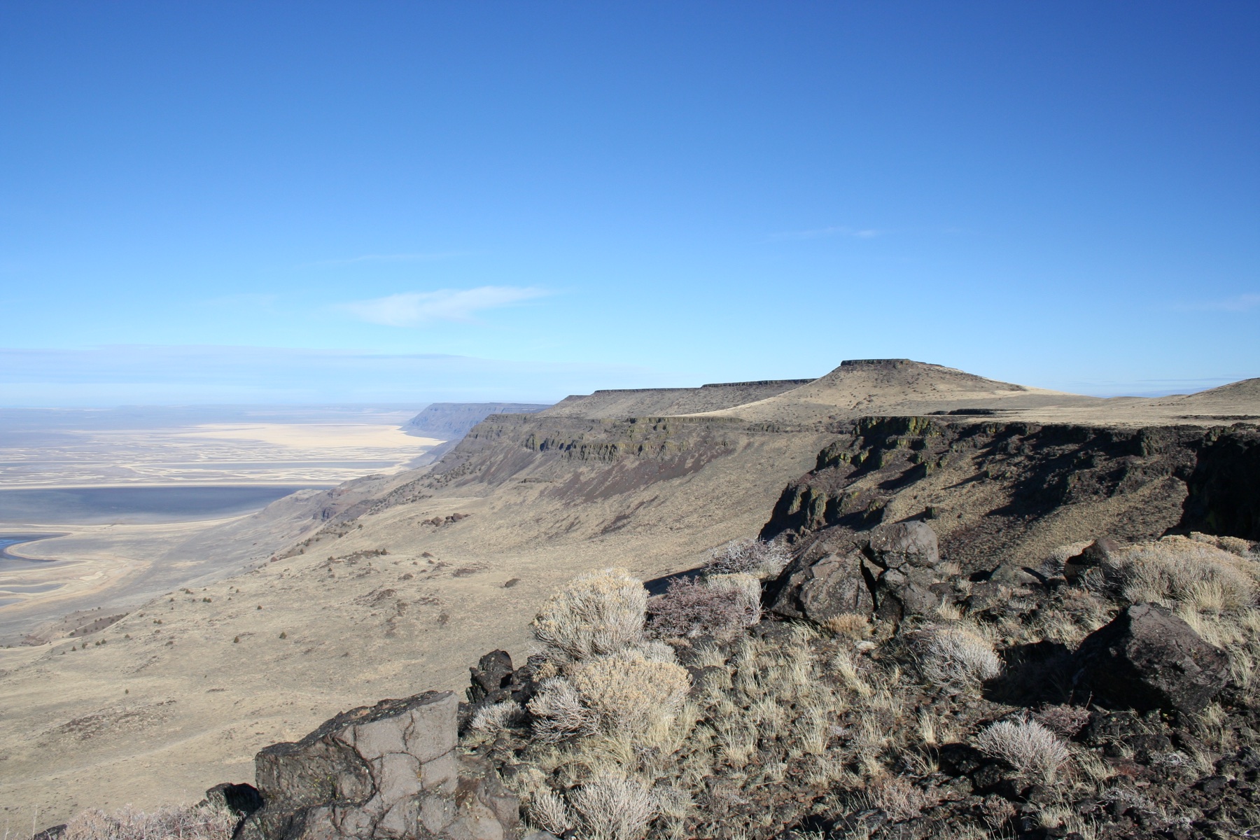 Hart Mountain rising above sagebrush in southeastern Oregon